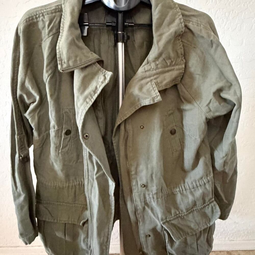 Matty M Olive Green Utility Military Field Jacket XL Safari Cargo